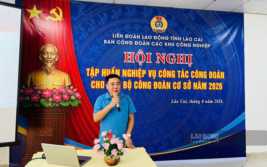 Ông Phan Huy Cường - Phó Chủ tịch Liên đoàn Lao động tỉnh Lào Cai. Ảnh: Mạnh Hùng