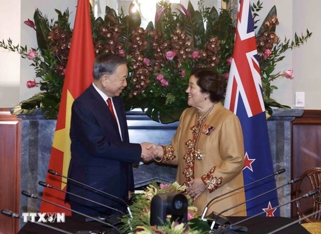 Tổng Bí thư, Chủ tịch nước Tô Lâm và Toàn quyền New Zealand Dame Cindy Kiro. Ảnh: TTXVN
