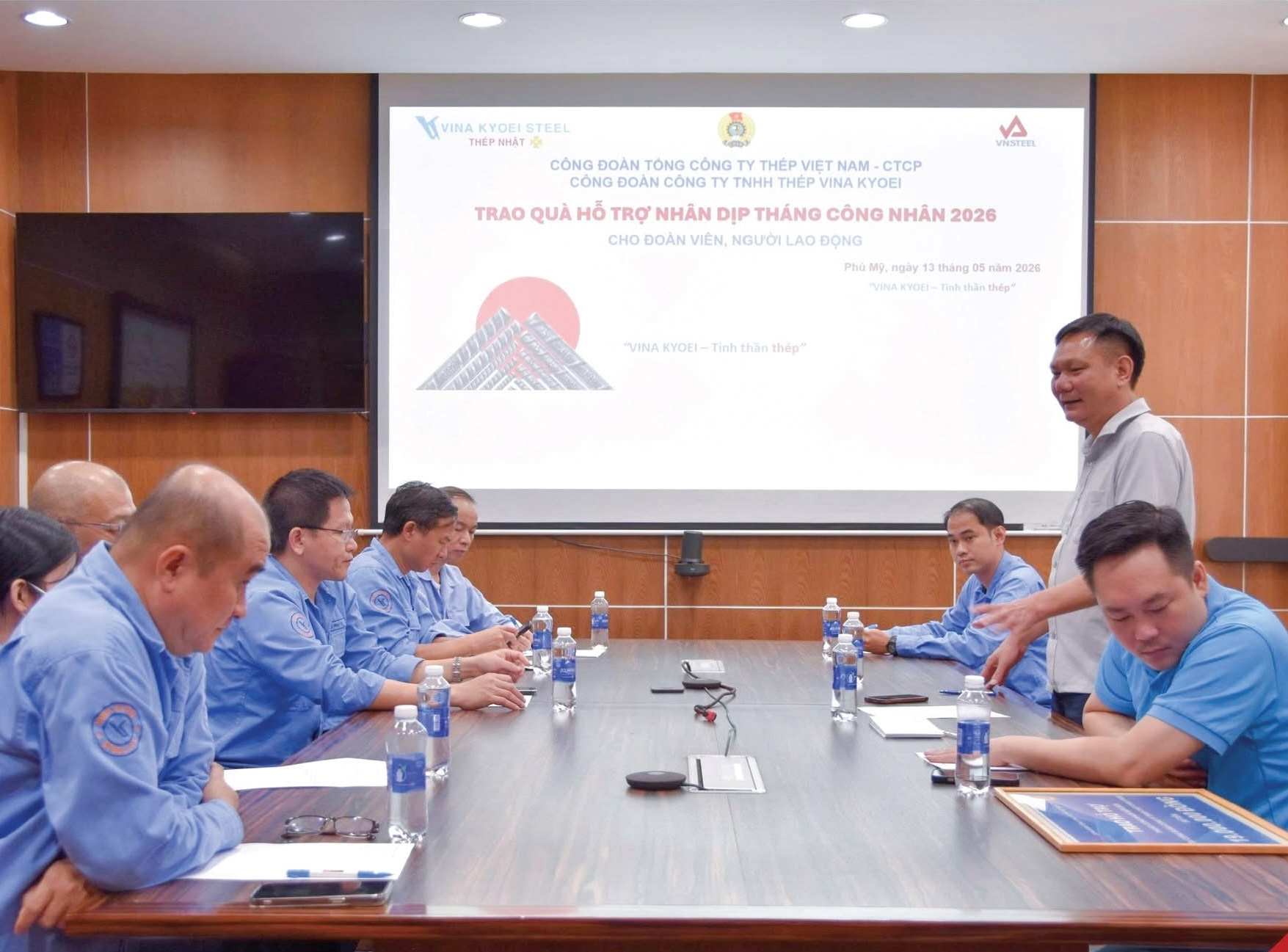 Công đoàn Công ty TNHH Thép Vina Kyoei tổ chức các hoạt động chăm lo đoàn viên, người lao động trong Tháng Công nhân 2026.  Ảnh: Công ty TNHH Thép Vina Kyoei