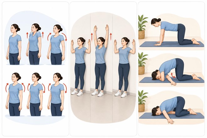 Bài tập vận động nhẹ nhàng giúp giảm đau vai và cải thiện tư thế