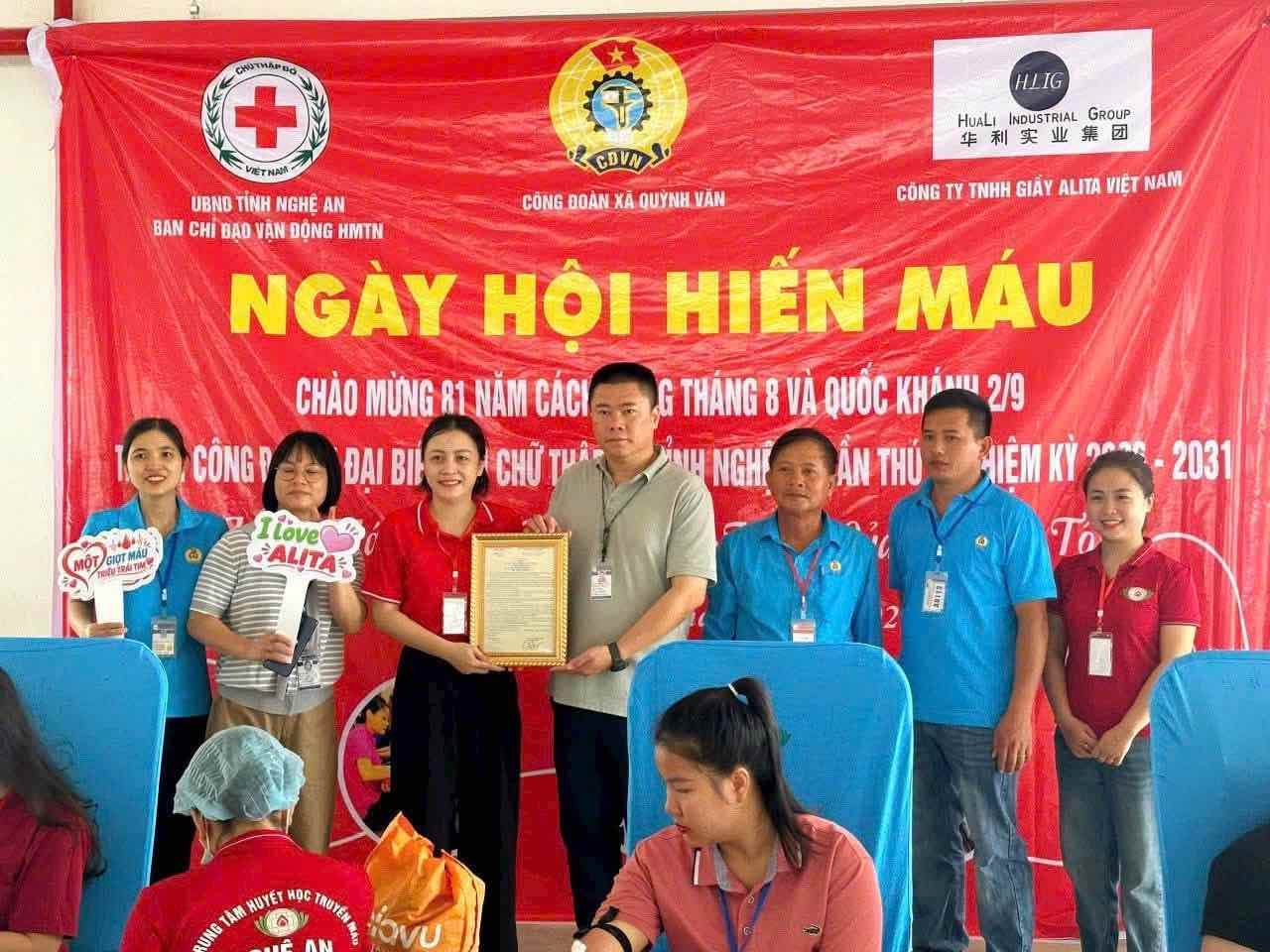 368 đơn vị máu được tiếp nhận tại chương trình hiến máu của Công ty Giầy Alita Việt Nam