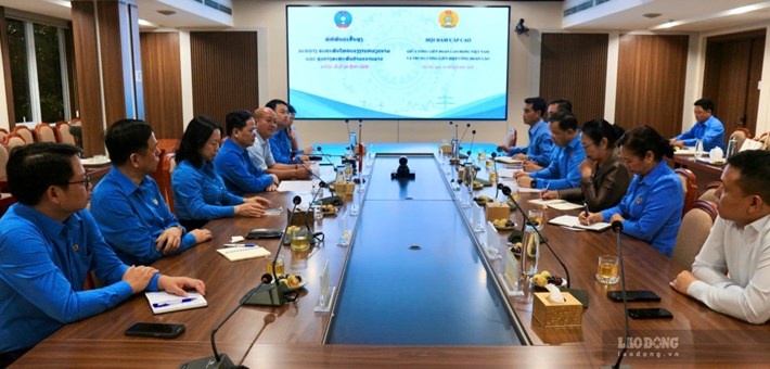 Chiều 16.8 diễn ra hội đàm cấp cao giữa Tổng LĐLĐ Việt Nam và Trung ương Liên hiệp Công đoàn Lào (LFTU). Ảnh: Quỳnh Chi