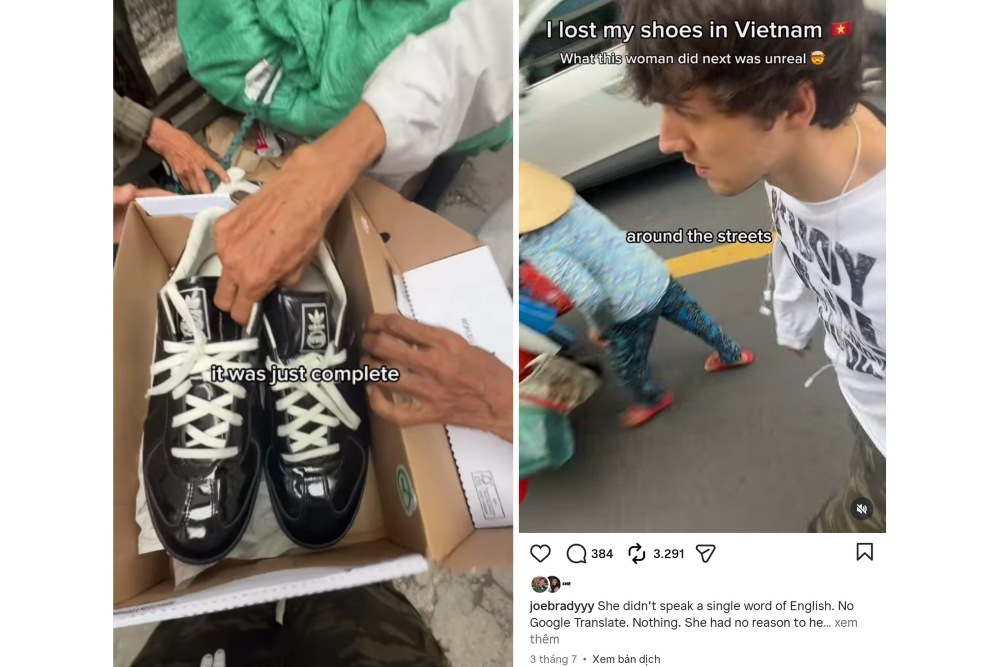 Không chung ngôn ngữ, người ve chai ở TPHCM giúp khách Tây tìm giày suốt 40 phút