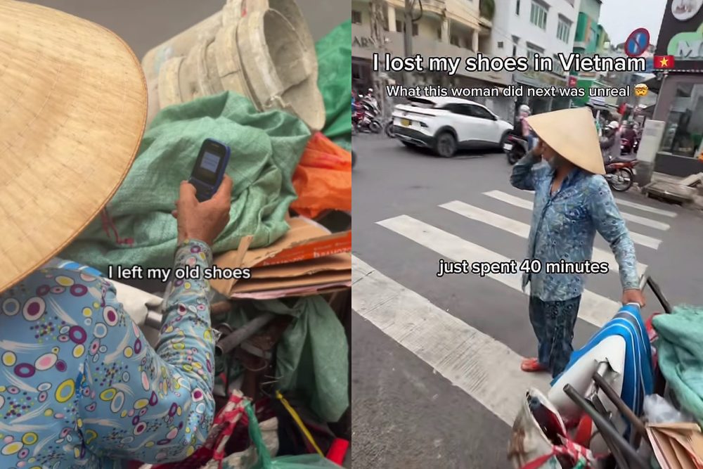 Bà ve chai giúp khách Tây tìm giày: Thấy họ gặp khó, tôi thương như con mình