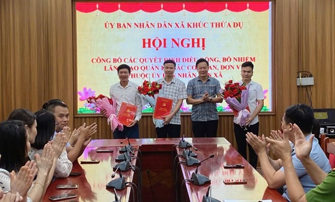 Xã Khúc Thừa Dụ điều động, bổ nhiệm cán bộ lãnh đạo, quản lý các đơn vị thuộc UBND xã. Ảnh: Xã Khúc Thừa Dụ - TP Hải Phòng