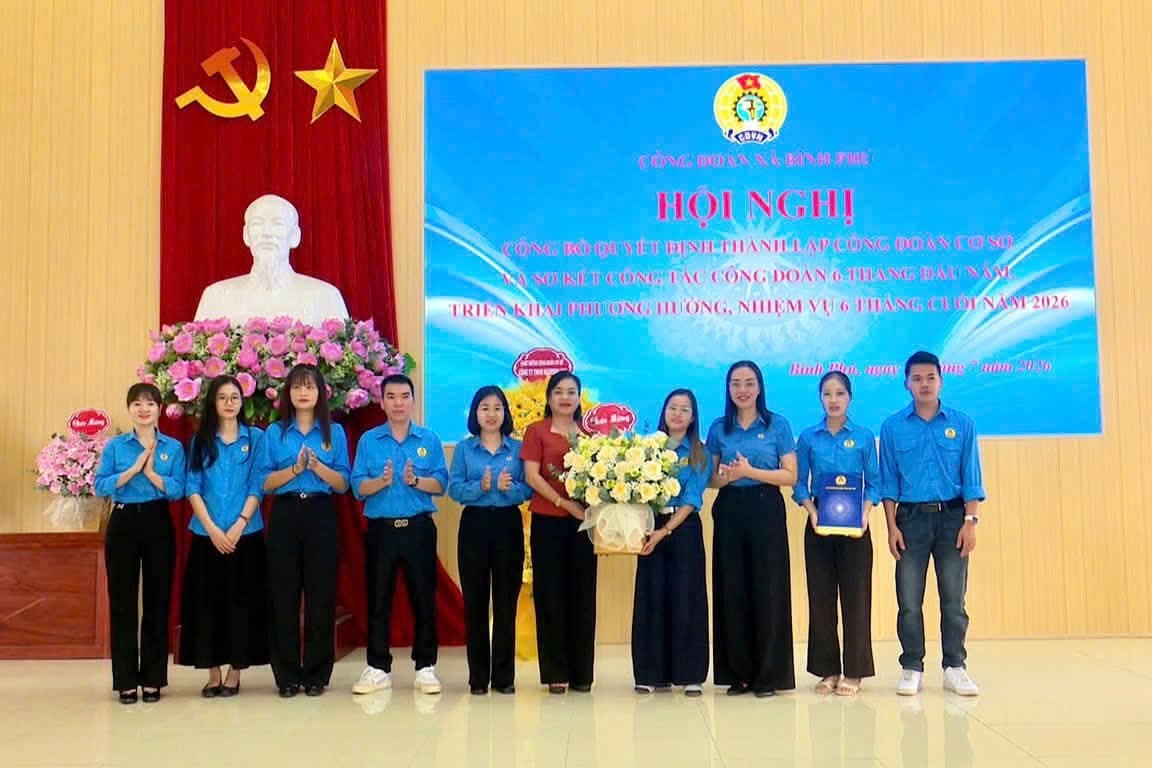 Thành lập 2 công đoàn cơ sở doanh nghiệp tại xã Bình Phú, tỉnh Phú Thọ
