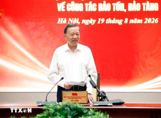 Tổng Bí thư, Chủ tịch nước Tô Lâm nhấn mạnh công chúng không xa rời bảo tàng, vấn đề là bảo tàng có thực sự tạo ra giá trị để công chúng tìm đến hay không. Ảnh: TTXVN