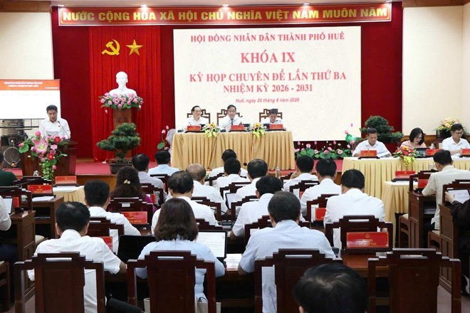 HĐND TP Huế thông qua nghị quyết thành lập Sở Văn hóa, Thể thao và Du lịch trên cơ sở hợp nhất 2 sở hiện nay. Ảnh: UBND TP Huế.