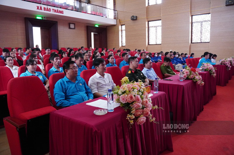 Đoàn viên, người lao động là trọng tâm trong hoạt động của Công đoàn xã Bảo Thắng. Ảnh: Đinh Đại