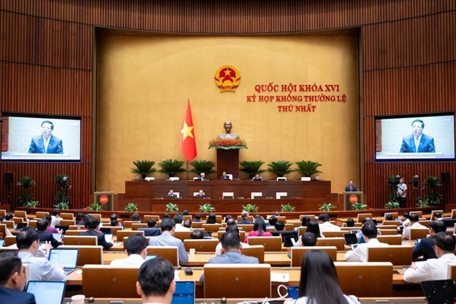 Today, the National Assembly discusses policy orientations for amending the Law on Real Estate Business. Photo: Quochoi. vn