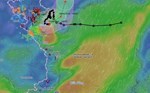 4号台风25日4时移动方向。图片:越南自然灾害监测系统.