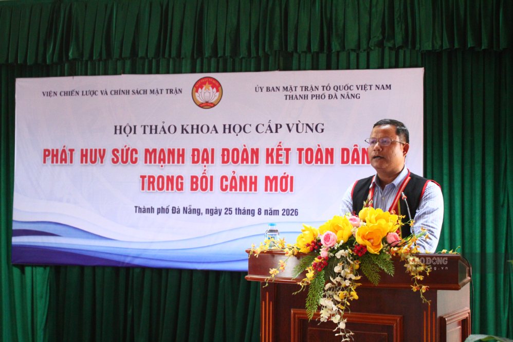 Ông Hồ Văn Liên, Chủ tịch Ủy ban MTTQ Việt Nam xã Trà Leng, TP Đà Nẵng. Ảnh: Bá Duy