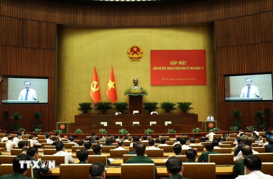 Tổng Bí thư, Chủ tịch nước Tô Lâm phát biểu tại cuộc gặp mặt cán bộ quy hoạch diện Ban Bí thư quản lý. Ảnh: TTXVN