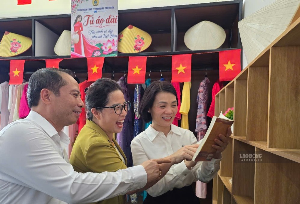 Một góc không gian văn hóa công nhân tại Công ty TNHH Giày Triệu Sơn. Ảnh: Xuân Hùng