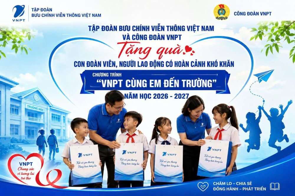 Tập đoàn và Công đoàn VNPT tặng quà con đoàn viên có hoàn cảnh khó khăn
