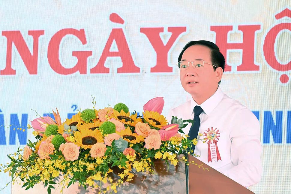 Trưởng Ban Tuyên giáo Trung ương Trịnh Văn Quyết phát biểu. Ảnh: Cổng thông tin Gia Lai
