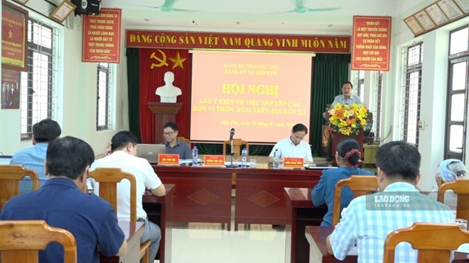 Thời gian qua, nhiều địa phương ở Phú Thọ thực hiện tinh giản biên chế với người hoạt động không chuyên trách ở thôn, tổ dân phố. Ảnh: Hợp Kim