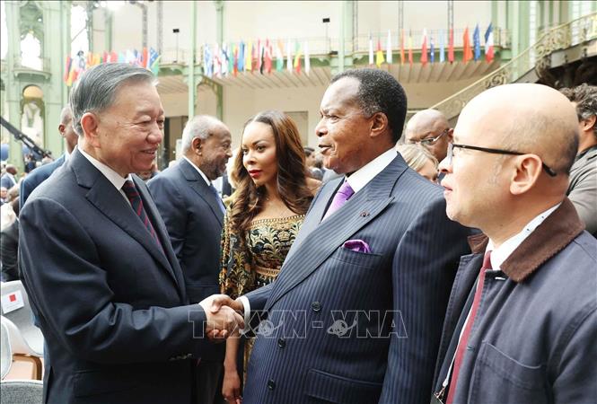 Tổng Bí thư, Chủ tịch nước Tô Lâm và Tổng thống Cộng hòa Congo Denis Sassou N’Guesso tham dự hội nghị. Ảnh: TTXVN