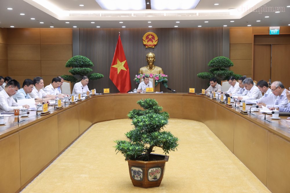 Cuộc họp về cơ cấu, tổ chức lại hệ thống phân phối xăng dầu. Ảnh: Chinhphu.vn/Nhật Bắc