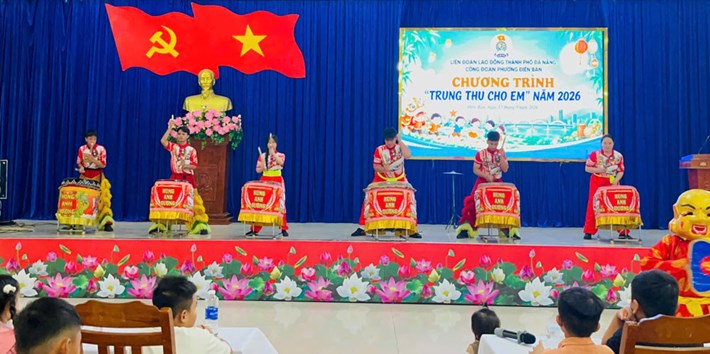 Dien Ban Ward Trade Union, Da Nang organizes the "Mid-Autumn Festival for Children" program in 2026. Photo: Dien Ban Trade Union