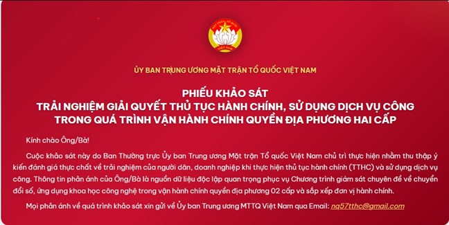 MTTQ Việt Nam khảo sát việc giải quyết thủ tục hành chính, sử dụng dịch vụ công
