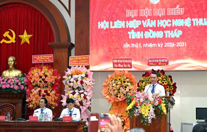 Mr. Truong Trong Nghia was elected Chairman of the Dong Thap Provincial Union of Literature and Arts for the term 2026-2031. Photo: Vo Van Son