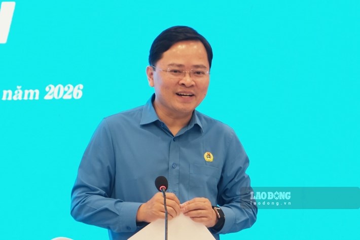Ủy viên Trung ương Đảng, Phó Chủ tịch Ủy ban Trung ương MTTQ Việt Nam, Chủ tịch Tổng LĐLĐ Việt Nam Nguyễn Anh Tuấn. Ảnh: Phong Linh.