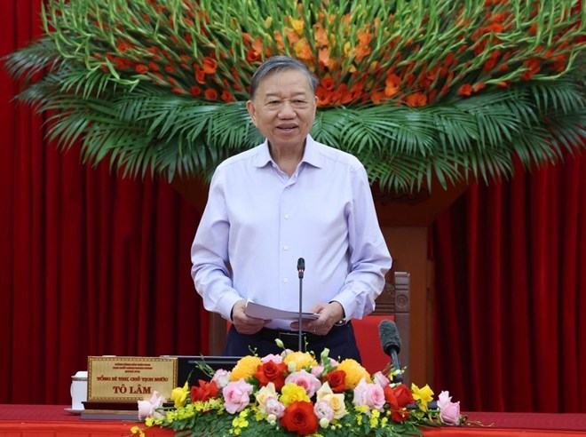 Tổng Bí thư, Chủ tịch nước Tô Lâm nhấn mạnh phải chuẩn bị đội ngũ để lãnh đạo một đất nước phát triển ở trình độ cao hơn. Ảnh: TTXVN
