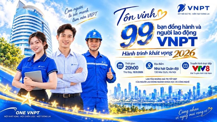VNPT có 99 lao động và bạn đồng hành VNPT được tôn vinh tại Hành trình Khát vọng năm 2026. Ảnh: Công đoàn VNPT
