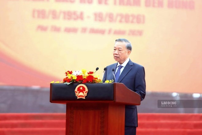 Tổng Bí thư, Chủ tịch nước Tô Lâm phát biểu tại buổi lễ. Ảnh: Hoàn Nguyễn