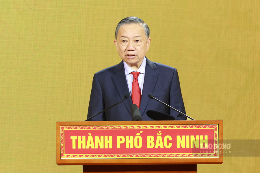 Tổng Bí thư, Chủ tịch nước Tô Lâm phát biểu chỉ đạo tại buổi Lễ. Ảnh: Hải Nguyễn