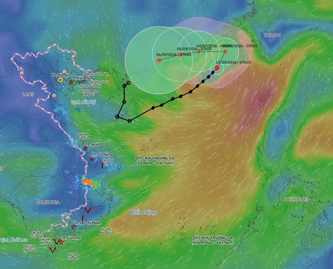 Mise à jour de la position et de la trajectoire de la tempête n° 5. Source: Système vietnamien de surveillance des catastrophes naturelles