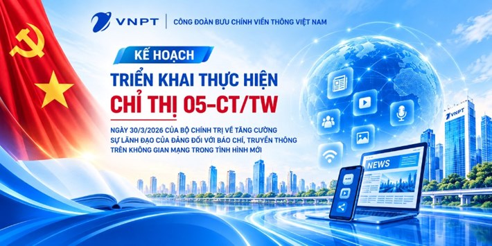 越南邮电工会制定了实施第05-CT/TW号指示的计划,提高会员在网络空间的责任。图片:越南邮电工会