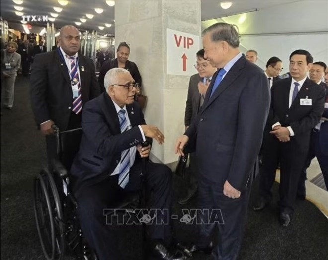 El Secretario General y Presidente Tô Lâm se reúne con la Presidenta de Fiji, Ratu Lalabalavu. Foto: TTXVN
