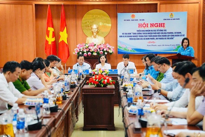 Công đoàn xã Nam Phước, Đà Nẵng tọa đàm giải pháp phát triển đoàn viên, thành lập công đoàn cơ sở trên 3 địa bàn. Ảnh: Công đoàn Nam Phước