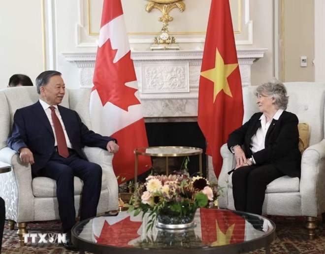 Tổng Bí thư, Chủ tịch nước Tô Lâm hội kiến với Toàn quyền Canada Louise Arbour. Ảnh: TTXVN