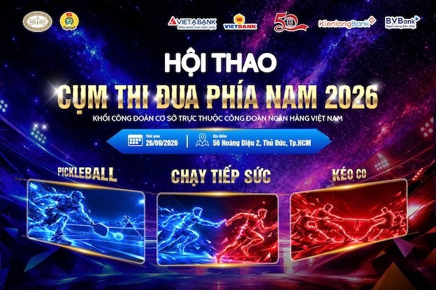 Le 26 septembre, à l'Université bancaire de Hô Chi Minh-Ville (HUB), se dérouleront les Jeux sportifs du groupe d'émulation du bloc syndical de base relevant du Syndicat bancaire du Vietnam dans la région Sud en 2026. Photo: HUB