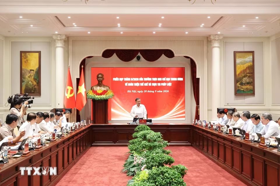 Toàn cảnh phiên họp của Thường trực Ban Chỉ đạo, sáng 28.9. Ảnh: TTXVN