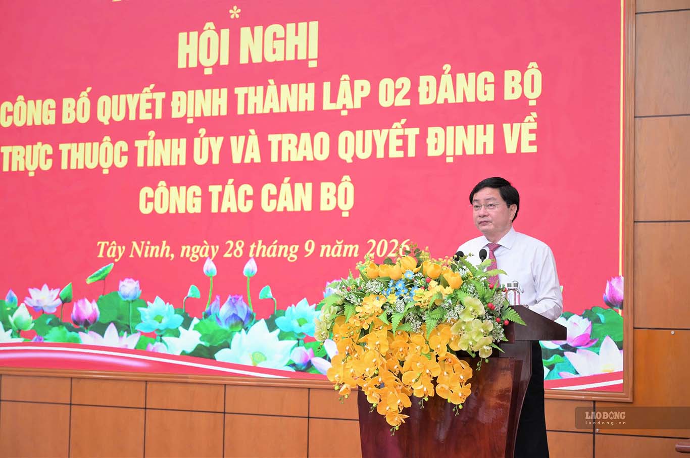 Ông Nguyễn Văn Quyết - Bí thư tỉnh ủy Tây Ninh phát biểu tại hội nghị. Ảnh: Huỳnh Du ngày 28.9