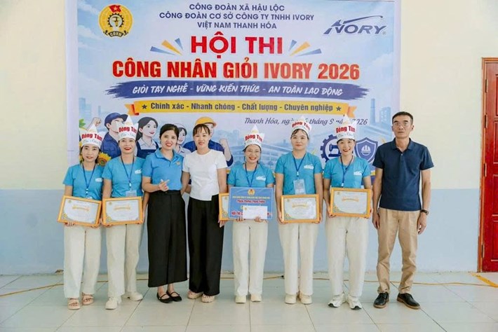 The Excellent Worker Contest creates motivation to improve skills for workers of Ivory Vietnam Thanh Hoa Company. Photo: Thanh Hoa Trade Union