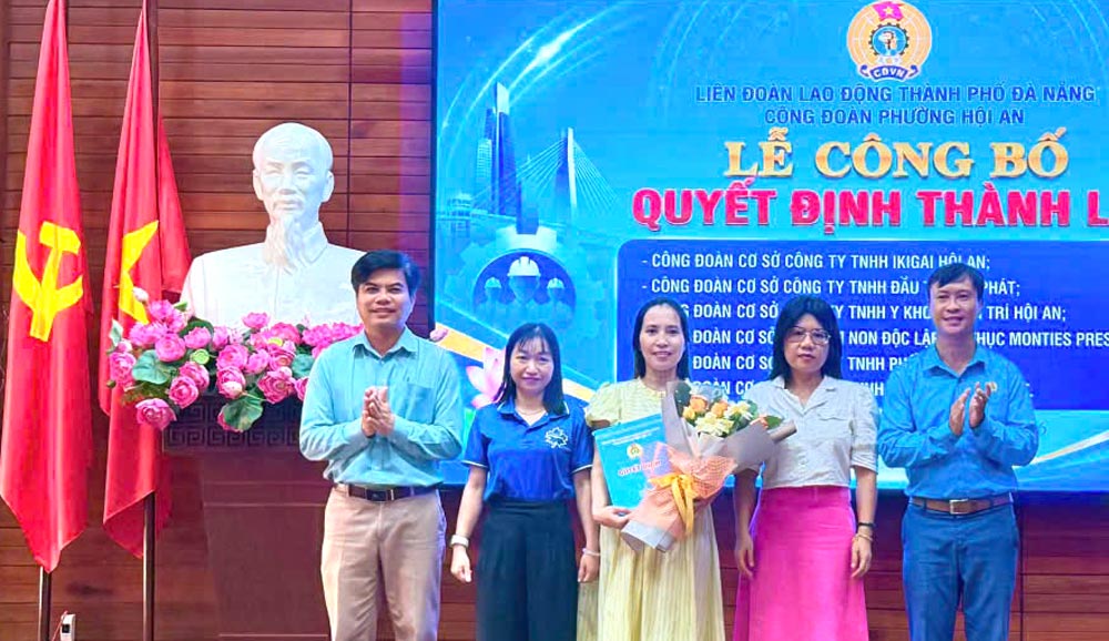 Tính đến ngày 30.9.2026, Công đoàn phường Hội An đã thành lập được 18 CĐCS phát triển mới 709 đoàn viên công đoàn. Ảnh: Công đoàn Hội An