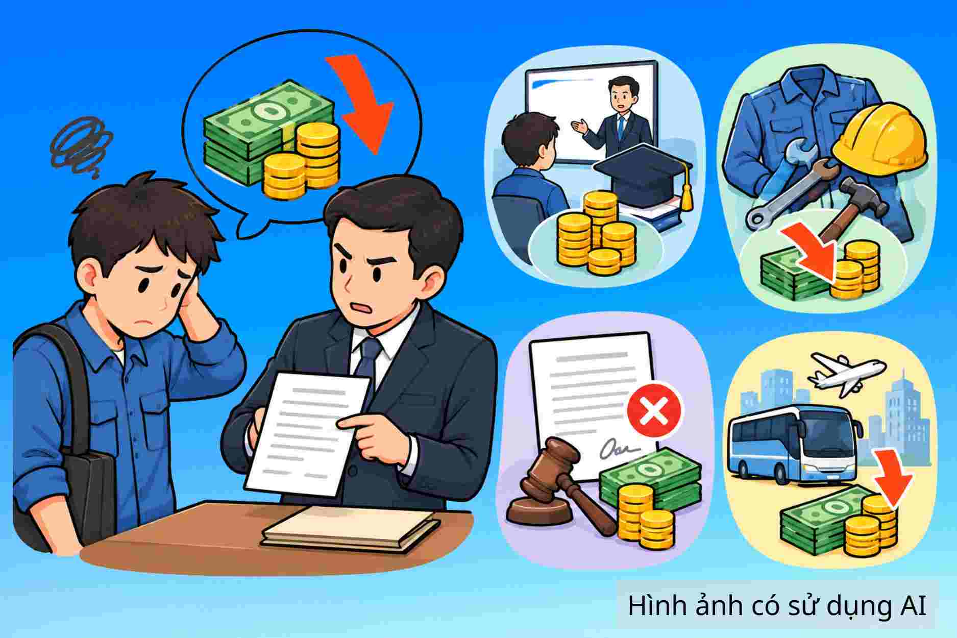 The amounts of money workers must compensate when taking leave