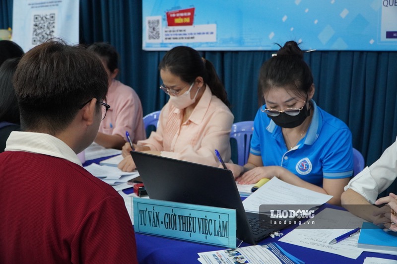 Nhiều người lao động tìm kiếm các cơ hội làm việc mới tại Ngày hội việc làm. Ảnh: Ngọc Ánh (chụp tháng 8.2026)