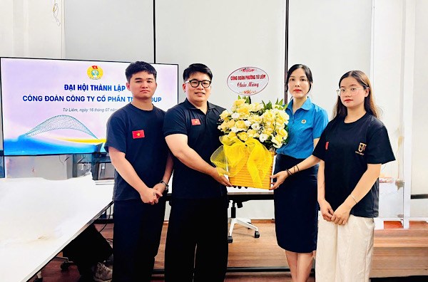 The congress to establish the Trade Union of TND Group Company was successfully organized under the direction of the Trade Union of Tu Liem Ward. Photo: Ngoc Anh